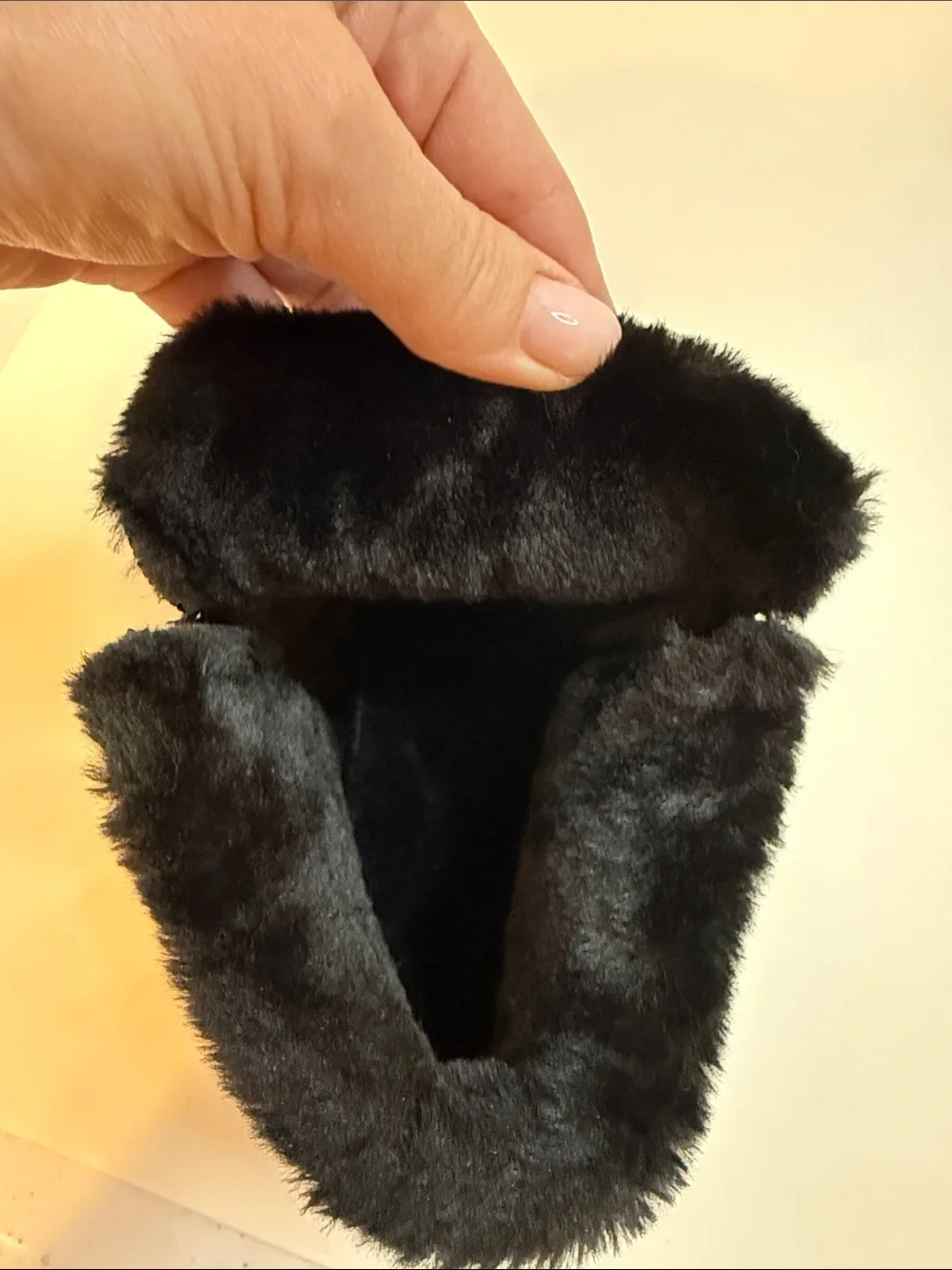 Navy Faux Fur Lined Winter Snow Boot Slippers Mens Size 11.5 (42) Cozy Zip Boot